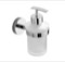 Soap Dispenser, Chrome, Wall Mounted, Frosted Glass